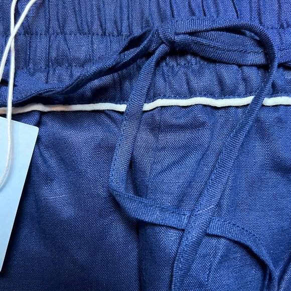 NWT Hill House Skylar Linen Pants in Navy Medium - Picture 7 of 9